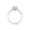 Platinum Princess Cut 0.80ct Diamond Halo Ring