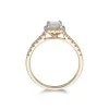 18ct Yellow Gold Princess Cut 0.80ct Diamond Halo Solitaire Ring