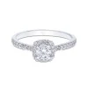 9ct White Gold 0.50ct Cushion Cut Diamond Halo Solitaire Ring