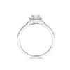 9ct White Gold 0.50ct Cushion Cut Diamond Halo Solitaire Ring