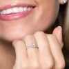 9ct White Gold 0.50ct Cushion Cut Diamond Halo Solitaire Ring