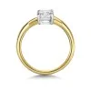 18ct Yellow Gold Emerald Cut 1.00ct Twisted Diamond Solitaire Ring