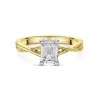 18ct Yellow Gold Emerald Cut 1.00ct Twisted Diamond Solitaire Ring