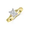 18ct Yellow Gold Emerald Cut 1.00ct Twisted Diamond Solitaire Ring