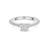 Platinum Round Brilliant 0.75ct Diamond Solitaire Ring with Diamond Shoulders