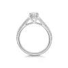 Platinum Round Brilliant 0.75ct Knife Edge Diamond Solitaire Ring with Claw Set Shoulders