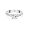 Platinum Round Brilliant 0.75ct Knife Edge Diamond Solitaire Ring with Claw Set Shoulders