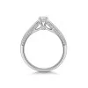 Platinum Round Brilliant 0.33ct Diamond Solitaire Ring with Pave Set Shoulders