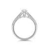 Platinum Round Brilliant 0.50ct Diamond Ring with Pave Set Shoulders