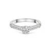 Platinum Round Brilliant 0.50ct Diamond Ring with Pave Set Shoulders