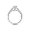 Platinum Round Brilliant 0.75ct Diamond Ring with Pave Set Shoulders
