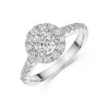 Platinum Round Brilliant 0.75ct Diamond Halo Ring with Diamond Shoulders