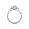 Platinum Round Brilliant 0.75ct Diamond Halo Ring with Diamond Shoulders