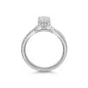 Platinum 0.75ct Round Brilliant Solitaire Ring with Twist Split Shoulders and Hidden Halo