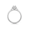 Platinum Emerald Cut 0.50ct Diamond Halo Ring with Diamond Shoulders