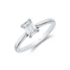 Platinum Emerald Cut 0.66ct Diamond Solitaire Ring