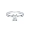 Platinum Emerald Cut 0.66ct Diamond Solitaire Ring