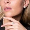 Platinum Emerald and Brilliant Cut 1.50ct Diamond Halo Ring