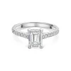 Platinum 1.50ct Emerald Cut Diamond Shoulders Ring