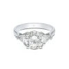 Platinum Brilliant and Trillion Cut 3.25ct Diamond Three Stone Ring