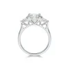 Platinum Brilliant and Trillion Cut 3.25ct Diamond Three Stone Ring
