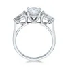 Platinum 1.25ct Round Brilliant and Pear Diamond Three Stone Ring