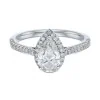 Platinum Certified 1.00ct Pear Halo Diamond Solitaire Ring