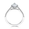Platinum Certified 1.00ct Pear Halo Diamond Solitaire Ring