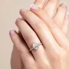 Platinum Certified 1.00ct Pear Halo Diamond Solitaire Ring