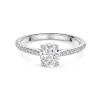 Platinum 1.00ct Oval Diamond Shoulders Ring