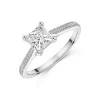 Platinum 1.00ct Princess Diamond Shoulders Ring