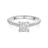 Platinum 1.00ct Princess Diamond Shoulders Ring