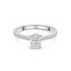 Platinum Oval Cut 0.90ct Diamond Ring with Diamond Shoulders