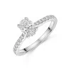 Platinum Oval Cut 0.90ct Diamond Ring with Diamond Shoulders