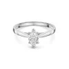 Platinum V-Shape Marquise 0.75ct Diamond Solitaire Ring with Diamond Accents