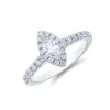 Platinum Marquise Cut 0.33ct Diamond Halo Ring with Diamond Set Shoulders