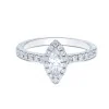 Platinum Marquise Cut 0.33ct Diamond Halo Ring with Diamond Set Shoulders