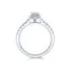 Platinum Marquise Cut 0.33ct Diamond Halo Ring with Diamond Set Shoulders
