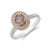 18ct 2 Colour Gold Oval Cut 1.35ct Diamond Double Halo Ring