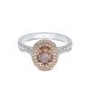 18ct 2 Colour Gold Oval Cut 1.35ct Diamond Double Halo Ring