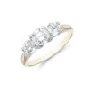 18ct Yellow Gold Brilliant Cut 1.00ct Diamond Three Stone Ring