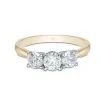 18ct Yellow Gold Brilliant Cut 1.00ct Diamond Three Stone Ring
