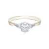 18ct Yellow Gold 0.65 Diamond Oval And Pear Three Stone Ring 