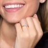 18ct Yellow Gold Marquise and Pear 0.75ct Diamond 3 Stone Ring