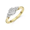 18ct Yellow Gold 0.50ct Oval and 0.25ct Pear Cut 3 Stone Diamond Ring