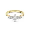 18ct Yellow Gold 0.50ct Marquise and 0.25ct Pear Cut Diamond 3 Stone Ring