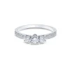 18ct White Gold Brilliant Cut 0.65ct Diamond Three Stone Ring
