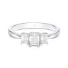 18ct White Gold Emerald Cut 0.77ct Diamond Three Stone Ring