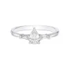 18ct White Gold Pear And Baguette Diamond 0.50ct Solitaire Ring