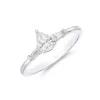 18ct White Gold Pear And Baguette Diamond 0.50ct Solitaire Ring